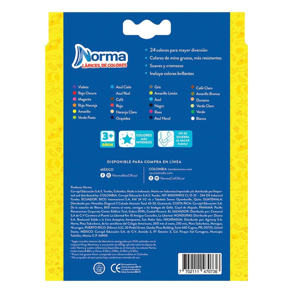 Lapices De Color Norma 24 Piezas
